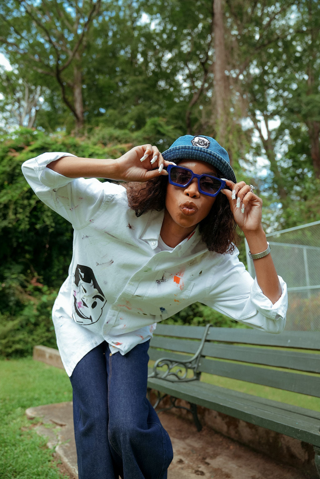Hand Painted Button Down