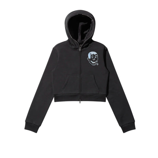 Full Zip Body Bag Crop Hoodie